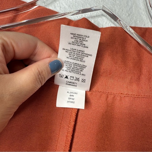 NEW Helen Owen Bri Rust Orange Lagenlook Linen Blend Button Up Tunic Top Sz OS - Picture 8 of 12